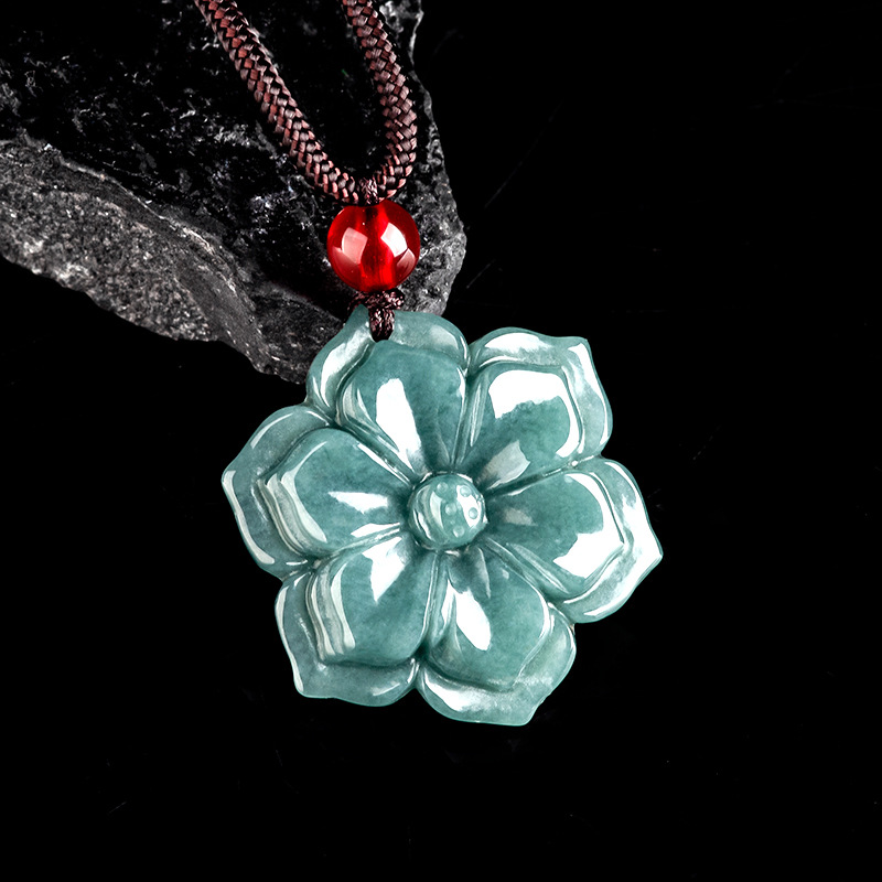 Vintage Fashion Accessories - Kalung Liontin Bunga Giok Burma Aksesoris