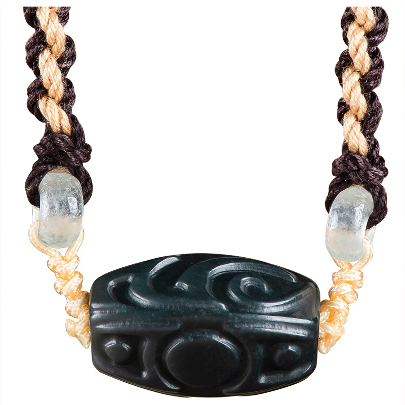 Vintage Fashion Accessories - Kalung Liontin Manik Ukiran Giok Hetian