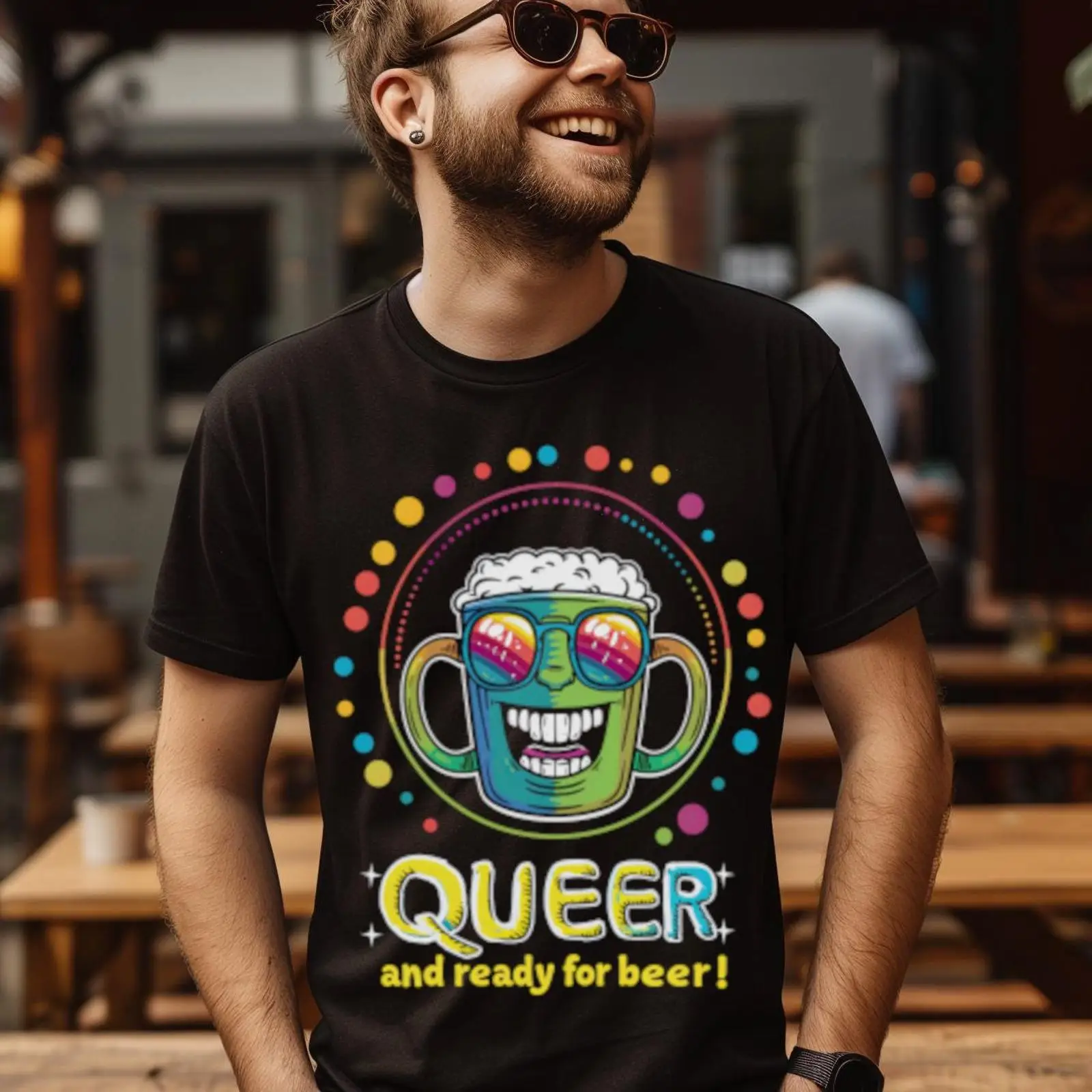 Vintage Queer Fashion - Kaos Mug Lucu Queer And Ready