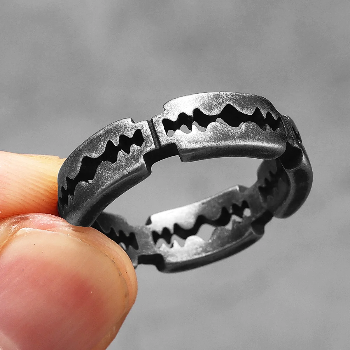 Vintage Fashion Newtown - Pisau cukur Retro cincin pria baja