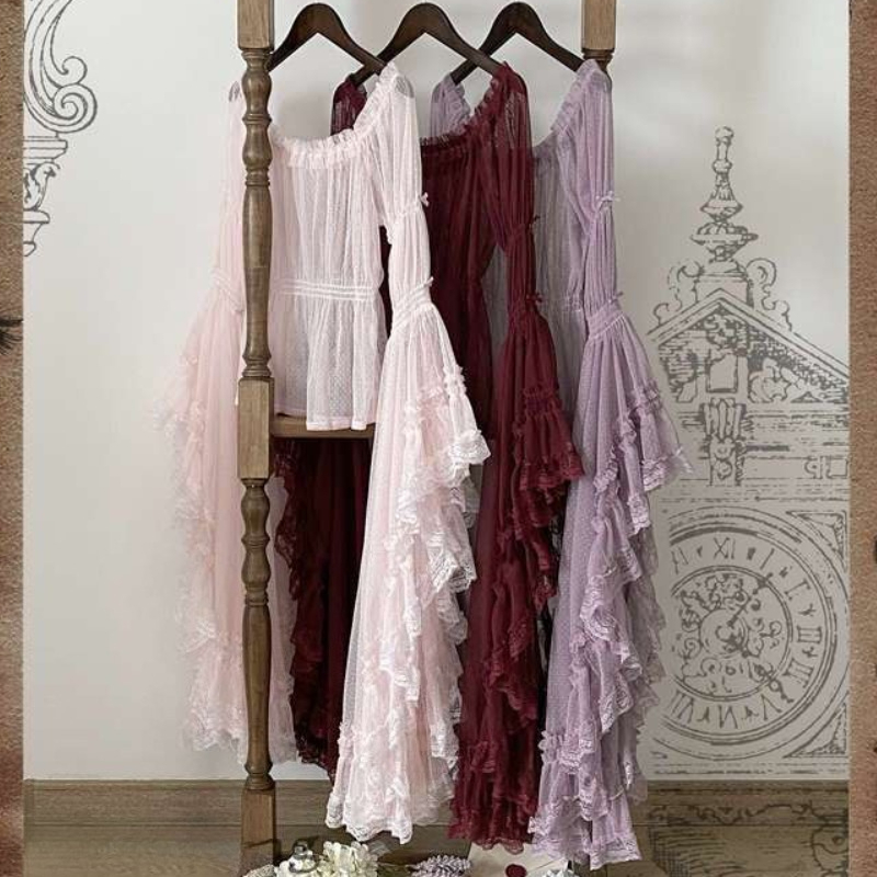 Vintage Fashion Japan - Kemeja Lolita Elegan Vintage Victoria Wanita,