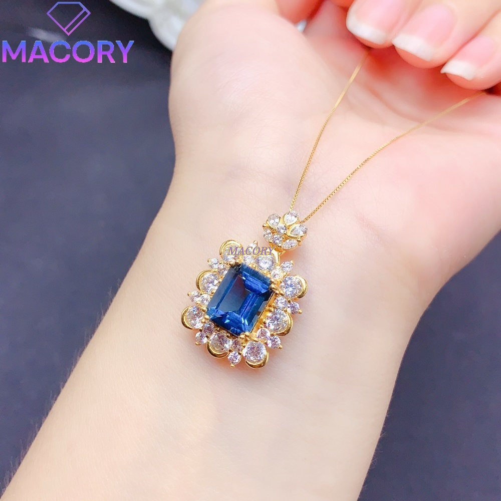 Kalung Liontin Topaz Biru Lond - Vintage Fashion London ulasan dan harga