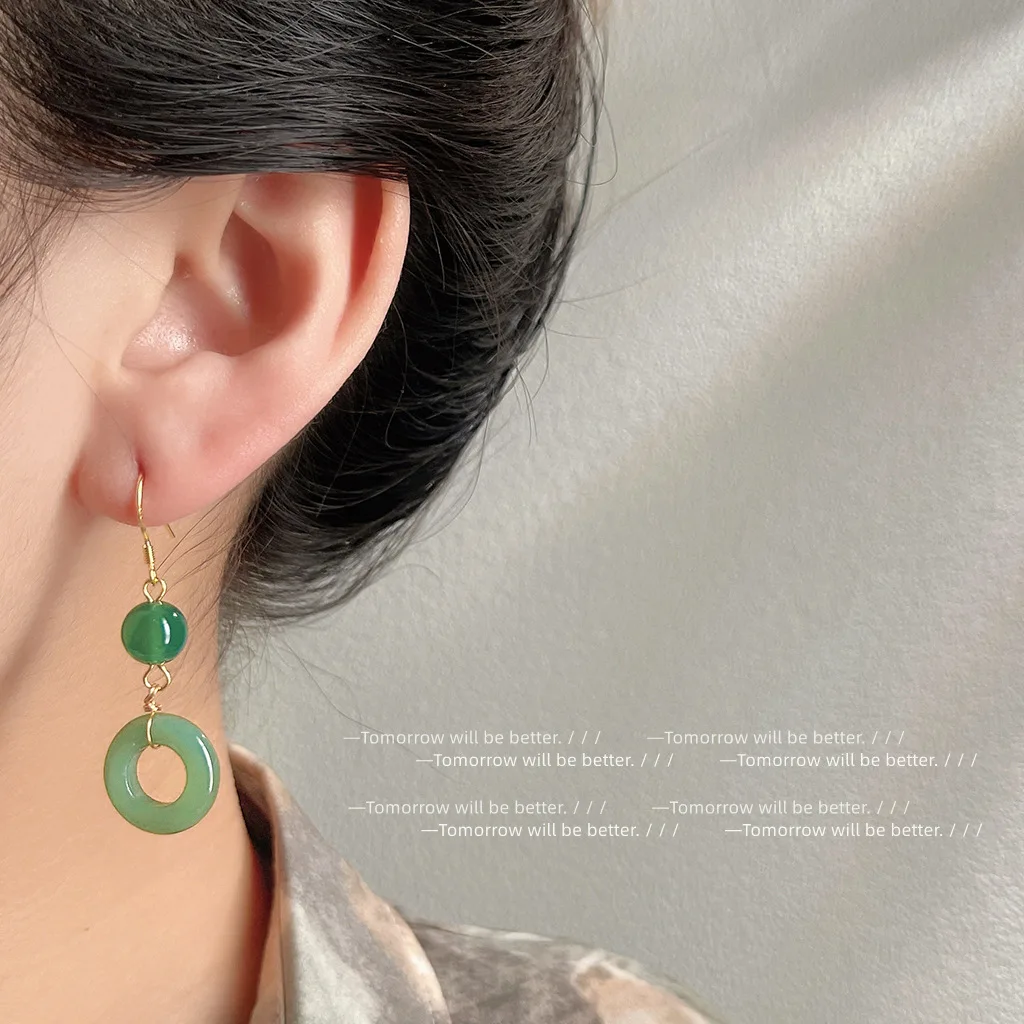 Anting Cincin Giok Asli Hijau  - Vintage Fashion Outfit ulasan dan harga