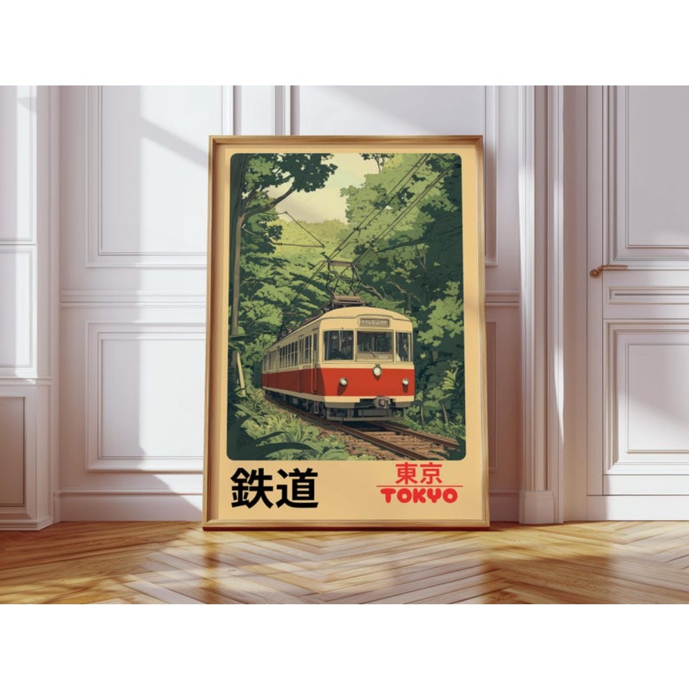 1 Buah Poster Kereta Api Tokyo - Vintage Fashion Japan ulasan dan harga