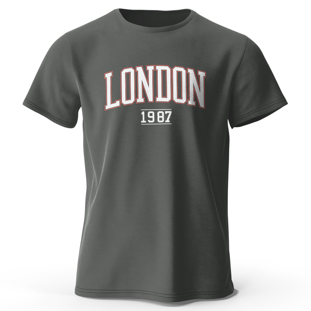 Kaos Vintage Pria London 1987  - Vintage Fashion London ulasan dan harga