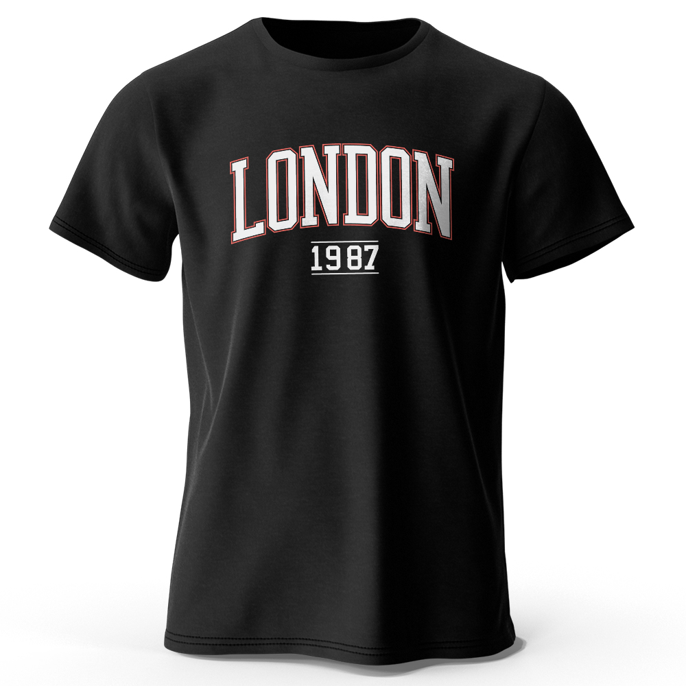 Kaos Vintage Pria London 1987  - Vintage Fashion London ulasan dan harga