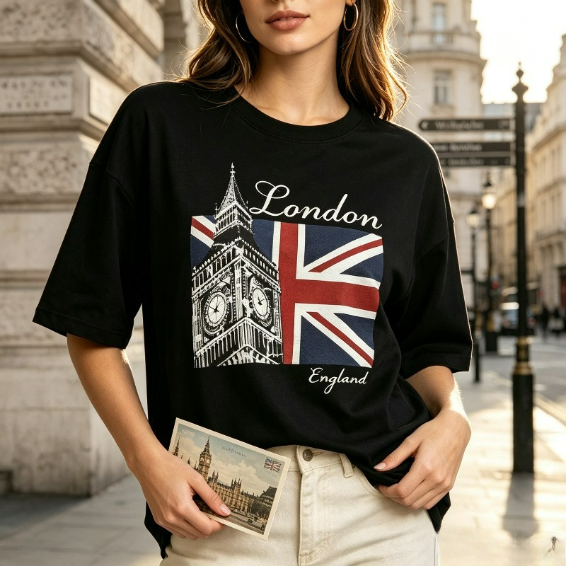 Kaos Oblong Wanita London Ingg - Vintage Fashion London ulasan dan harga