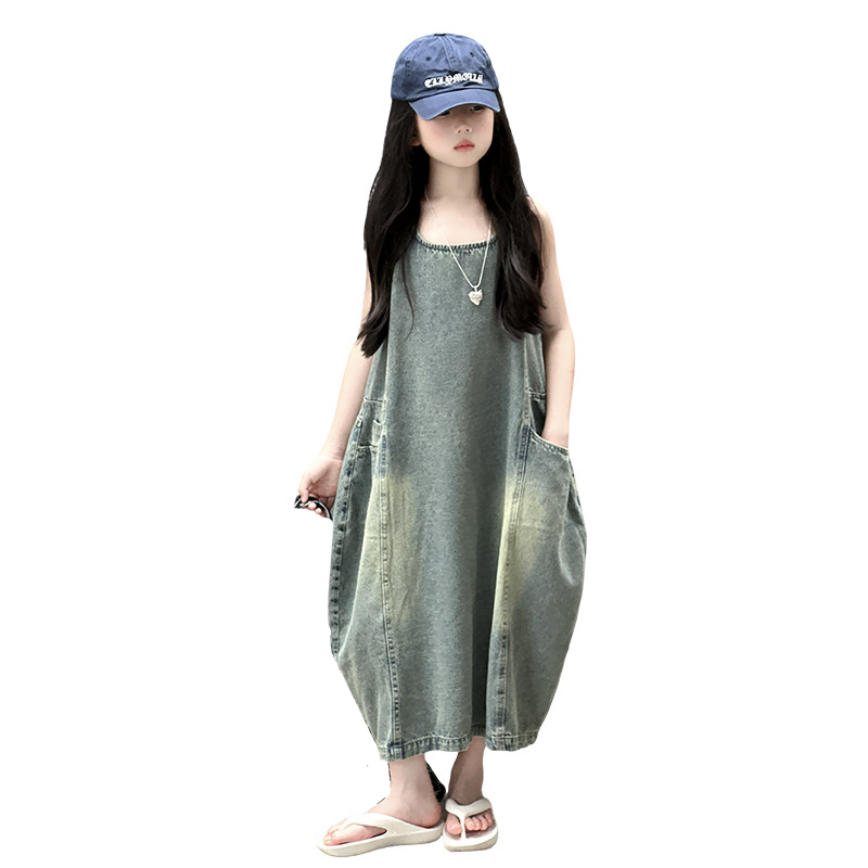 Gaun Denim Tanpa Lengan Kualit - Vintage Fashion Outfit ulasan dan harga