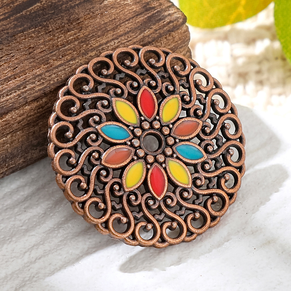 Liontin Bulat Enamel Tembaga P - Vintage Fashion Outfit ulasan dan harga