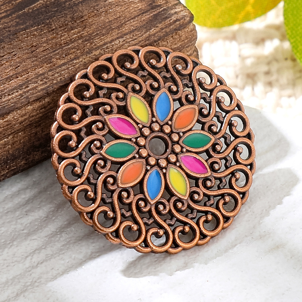 Liontin Bulat Enamel Tembaga P - Vintage Fashion Outfit ulasan dan harga