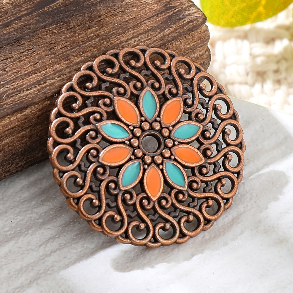 Liontin Bulat Enamel Tembaga P - Vintage Fashion Outfit ulasan dan harga