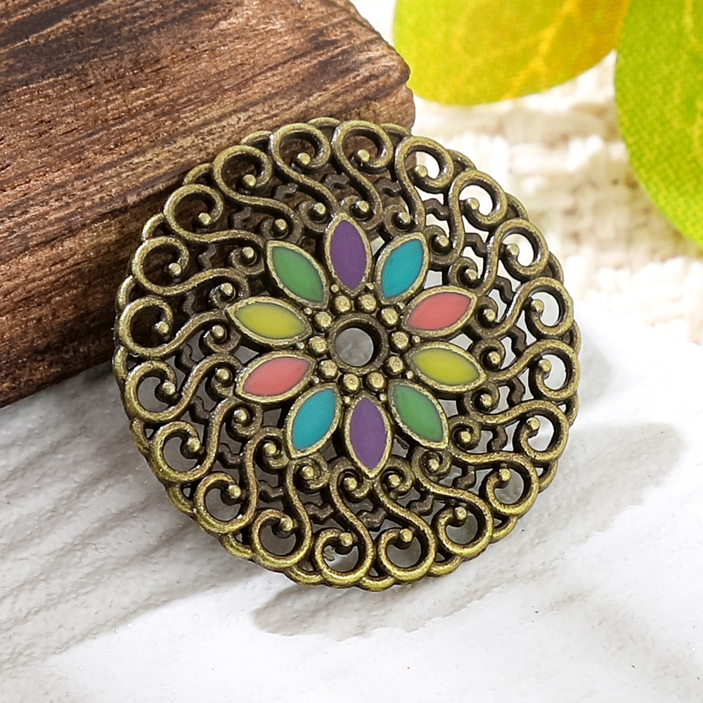 Liontin Bulat Enamel Tembaga P - Vintage Fashion Outfit ulasan dan harga